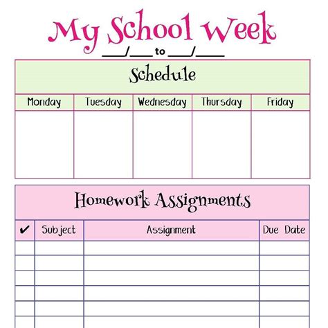 Weekly School Planner Printable Get Organized And Ready For The Week