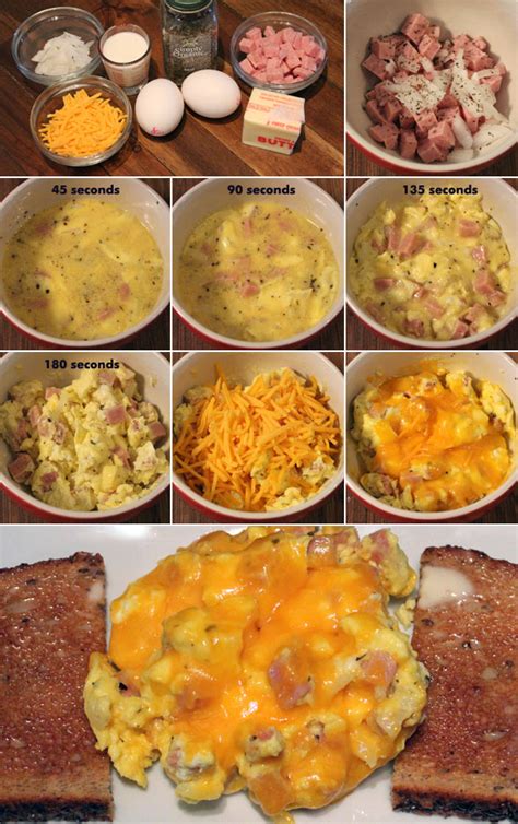 Recipes that use up a lot of eggs bonus pudding recipe 15. Scrambled Eggs and Ham (Microwave) Recipe | MrBreakfast.com