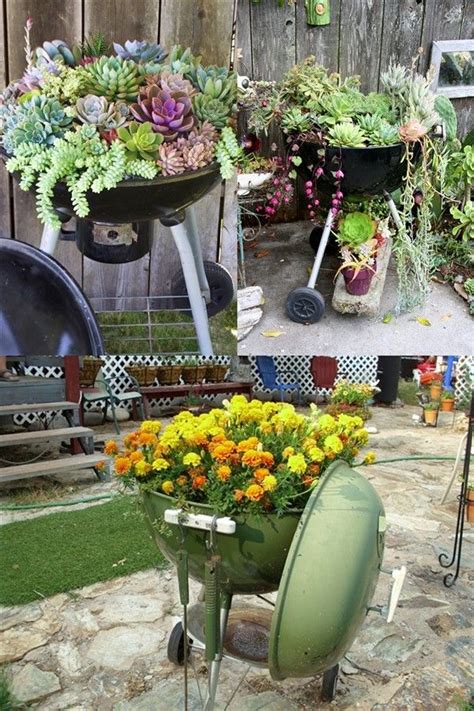 Bbq Grill Planter Diy Practical And Repurposed Ideas Balcony