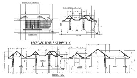 Temple Sectional Elevation Design Cad Drawing Dwg File Cadbull Hot