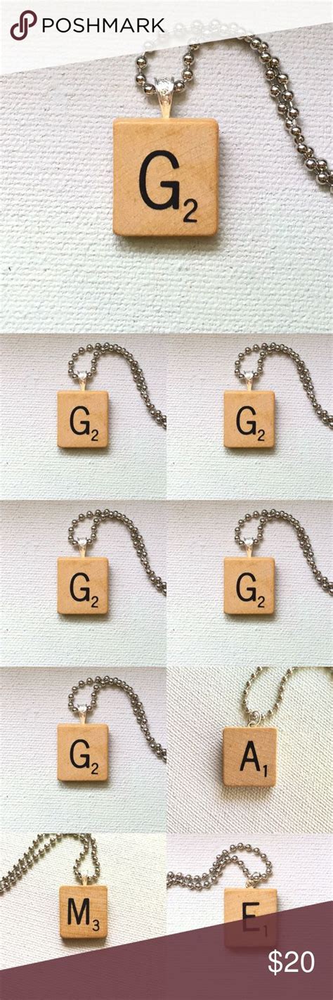 1953 G Scrabble Tile Initial Pendant Necklace Initial Pendant