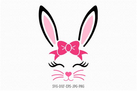 Bunny face svg cut files. Bunny Svg, Easter Svg ,Boy Girl Cute Easter Bunny Svg