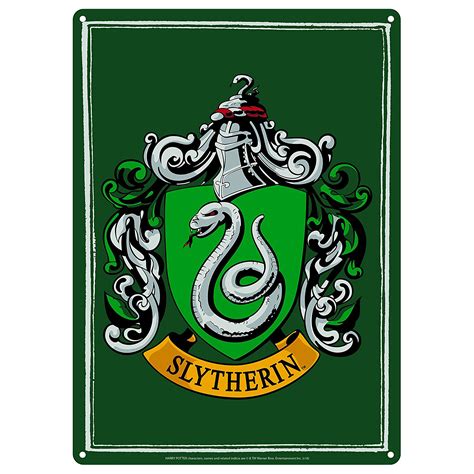 Harry Potter Slytherin House Crest A5 Steel Sign Tin Picture Plaque