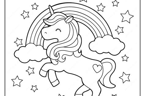 31+ Rainbow Unicorn Printable Cute Unicorn Coloring Pages Pics