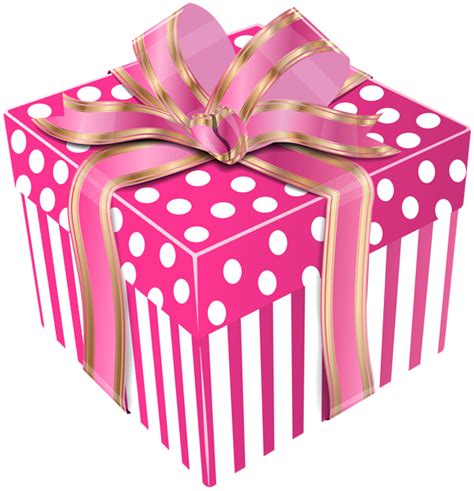 White gift box with red bow png clipart image. Cute Pink Gift Box Transparent PNG Clip Art Image ...