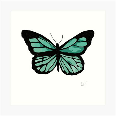 Blue Butterfly Art Print For Sale By Shanwyr Redbubble