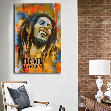 Reggae Singer Bob Marley Canvas Painting Print Bedroom Home Decoration