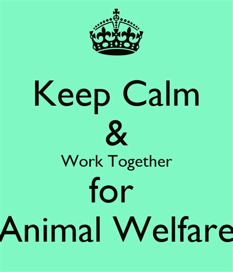 Keep Calm And Work Together For Animal Welfare Poster Elaine Keep