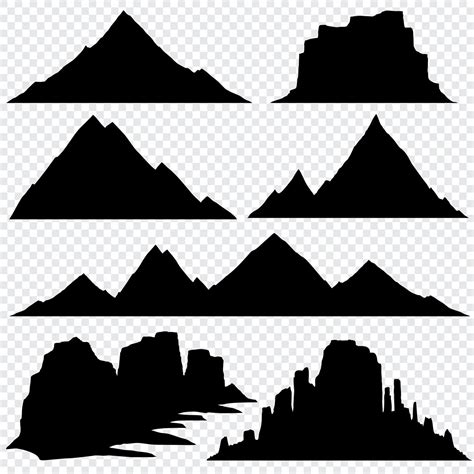 Mountain silhouette vector skyline panoramic view By Microvector ...
