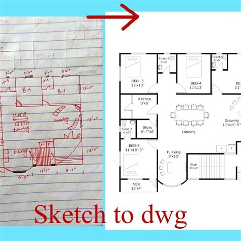 I Will Make The Floor Plan Design Of Your House And Convert Dwg Plan
