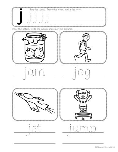 Phonics Worksheets Lesson Plan Flashcards Jolly Phonics Letter J