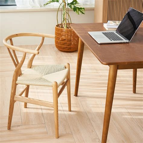 Tomile Solid Wood Dining Chair Set Of 2 Wishbone Chair Y Chair Mid