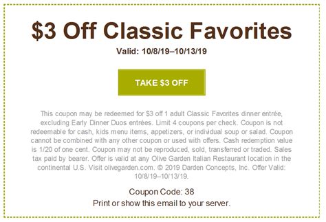 Olive garden offers a variety of coupons. Olive Garden Coupons and Discounts