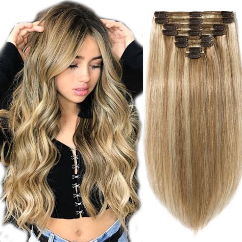 S Noilite Double Weft Clip In Human Hair Extensions High Quality Full Head Hair Pcs Clips