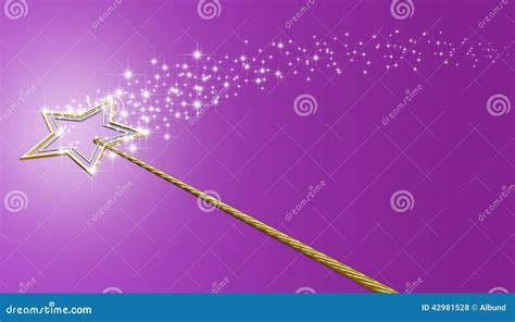 Gold And Silver Magic Wand With Sparkles Stock Illustration