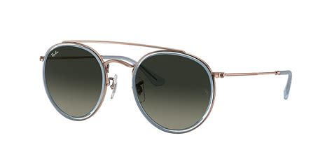 Ray Ban Rb3647n Round Double Bridge 51 Grey Gradient And Copper