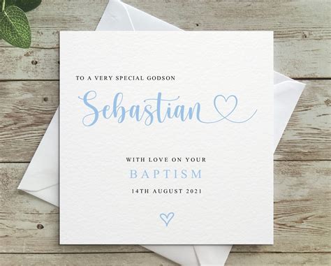 Personalised Baptism Card With Love On Your Baptism Etsy