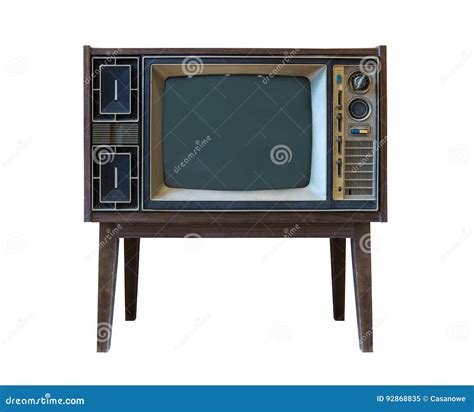 Vintage Tv Or Television Isolated On White Background Stock Image