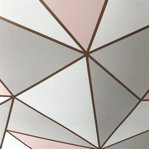 Fine Decor Wallpaper Apex Geometric Rose Gold Fd41993