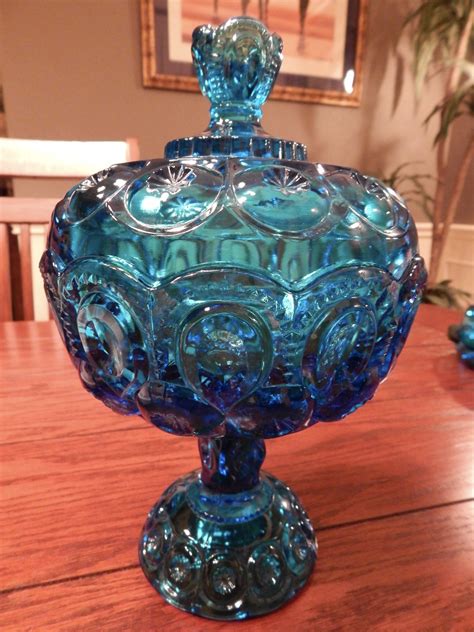 vintage moon and stars blue glass collectors weekly