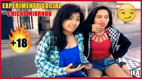 experimento social chica mirando bulto del hombre youtube