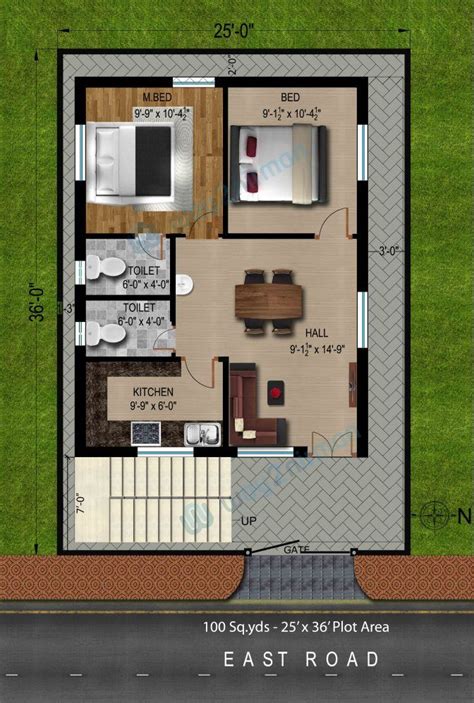 Fancy 3 900 Sq Ft House Plans East Facing North Arts 2 Bhk Indian Styl