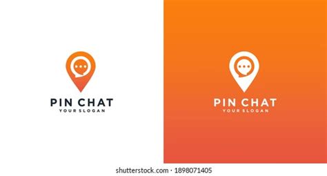 Chat Place Logo Design Template Pin Stock Vector Royalty Free