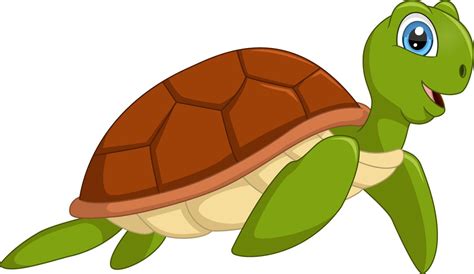 Cute Sea Turtle Cartoon On White Background 9780581 Vector Art At Vecteezy