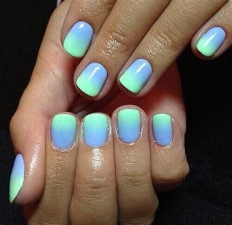 Green And Blue Ombre Nails Ombré Nails Blue And Green Nails And