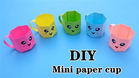 Diy Mini Paper Cup Easy Origami Paper Cup 折紙迷妳杯子 Youtube