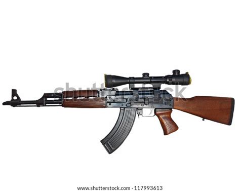 Ak 47 Kalashnikov Sniper Isolated On Stock Photo 117993613 Shutterstock