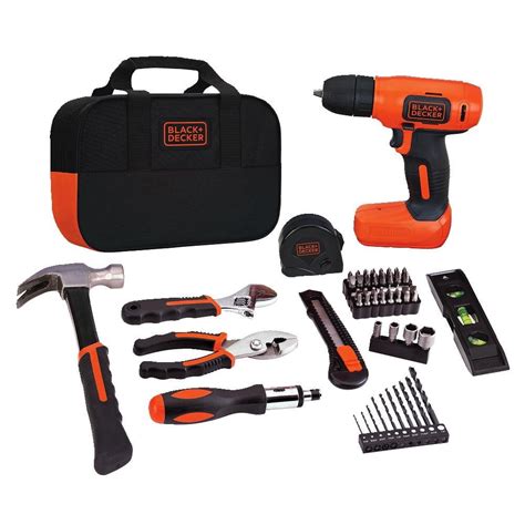 Blackdecker 8v Drill And Home Tool Kit 57 Piece Bdcd8pk