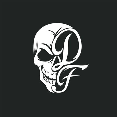 Black And White Skull Logo For Hardcore Fitness Clothing