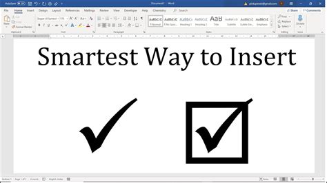 Shortcut For Tick Symbol In Word Fastest Way To Get Check Mark