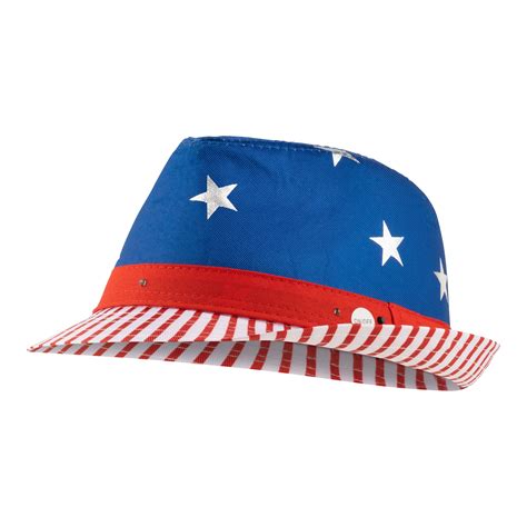 Way to Celebrate 4th of July Patriotic Light Up Stars & Stripes Fedora