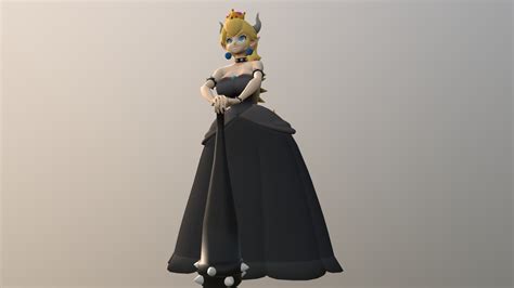 bowsette vrchat 3d model by placidone [ab76f8b] sketchfab