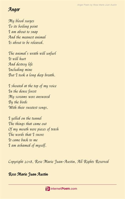 Anger Poem By Rose Marie Juan Austin