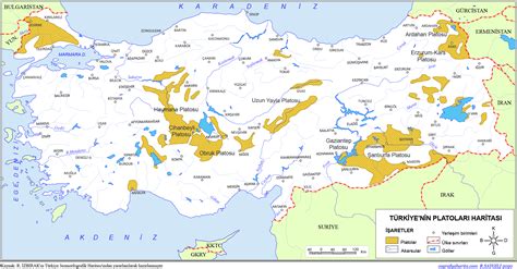 Türkiye nin Plâtoları Haritası Türkiye deki Platolar İsimleri Ve