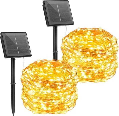 Brightown Outdoor Solar String Lights 2 Pack 33feet 100 Led Solar