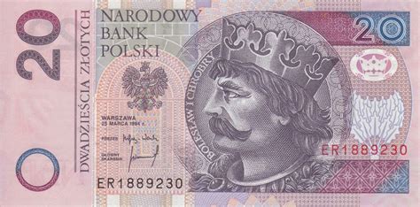 1 zloty = 100 groszy. Poland 20 Zloty banknote 1994|World Banknotes & Coins ...