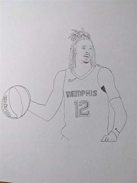 Ja Morant Drawing By 11 Year Old Sports Basketball Art Etsy
