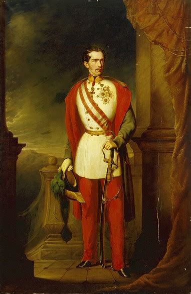 Emperor Franz Joseph Aged Around 30 In A White Uniform Tunic Red