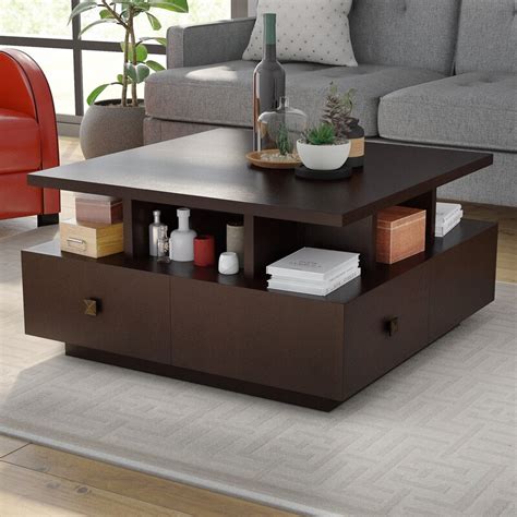 Sleek and snazzy, this coffee table is sure to elevate the beauty of your interior to another level. Latitude Run Square Coffee Table with Storage & Reviews ...