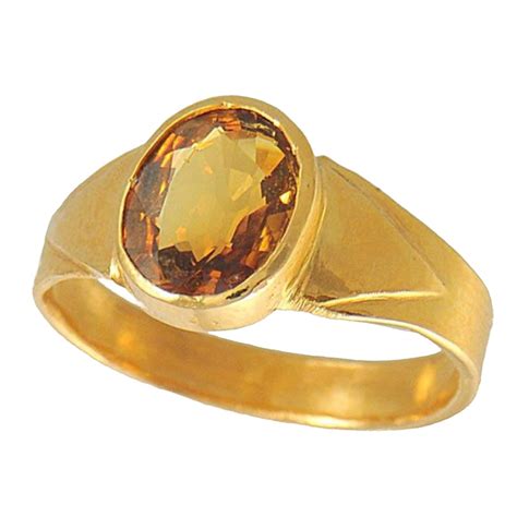 Fine Flawless 45 Ct Certified Yellow Sapphire Ring In 18k Gold Gleam