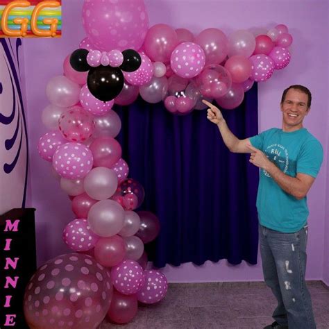 A # 4 17 globos de color. Como hacer un arco organico con globos para decoracion de minnie mouse | Fiesta minnie ...