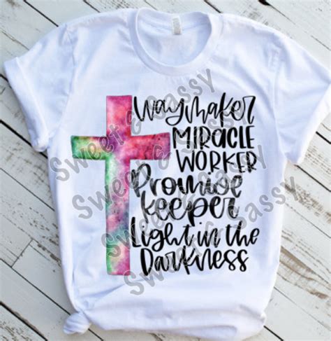 Waymaker Miracle Worker Promise Keeper Sublimation Transfer Etsy