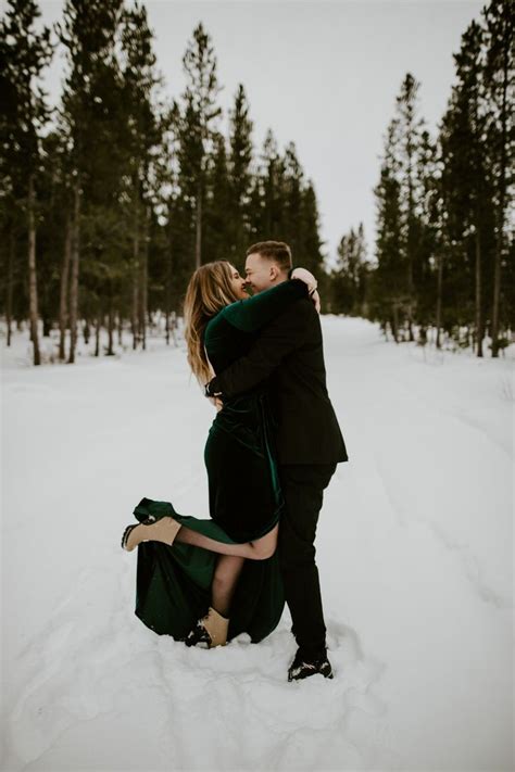 Masterminds Winter Engagement Session Winter Engagement Montana Winter Snow Engagement Photos