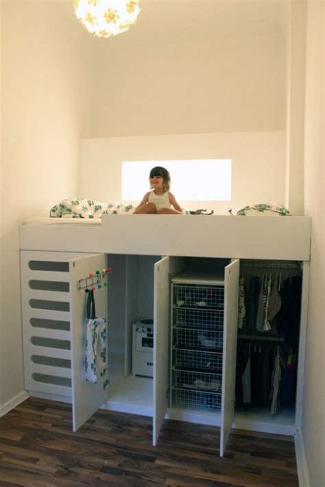 Amazing Loft Bed With A Closet Underneath Great Space Saving Idea For