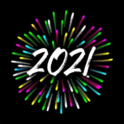 Frohes Neues Jahr 2020 Mit Feuerwerk Premium Vektor