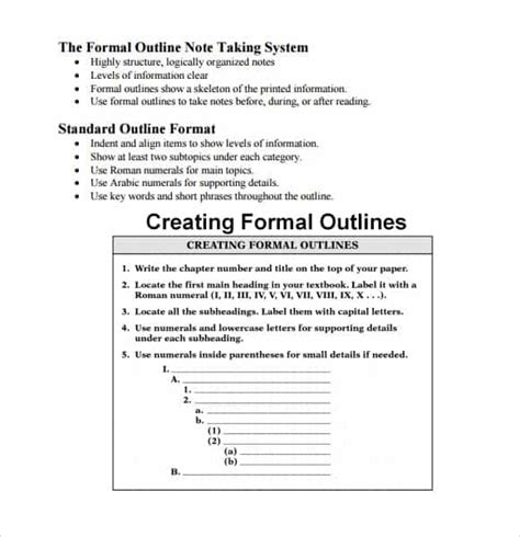 9 Outline Templates Word Excel Pdf Formats